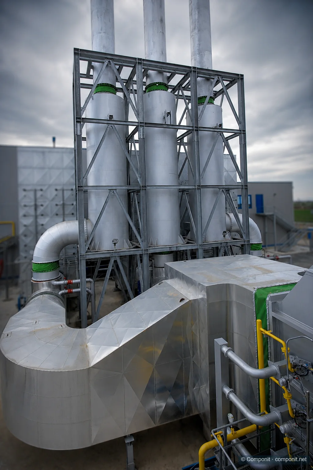 Juntas textiles Powerflex instaladas en conductos industriales