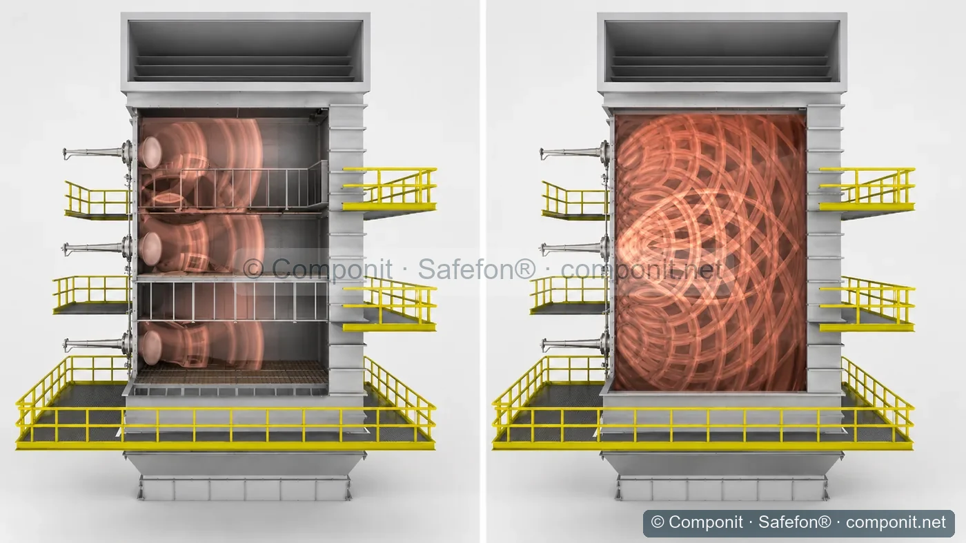 Propagación de ondas acústicas dentro de un SCR DeNOx